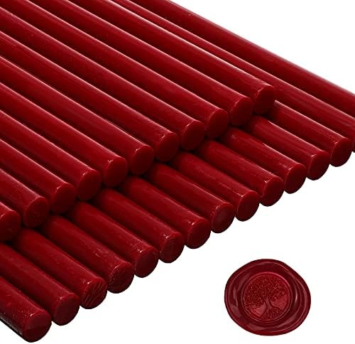 26 Pieces Glue Gun Wax Seal Sticks for Wax Seal Glue Gun, Envelope Seal Glue Gun Sealing Wax Mini Glue Stick for Wine, Wedding, Envelopes (Wine Red)