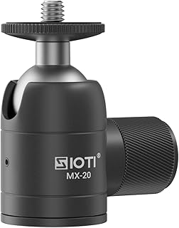 SIOTI Tripod Mini Ball Head Tripod Mount Head-Metal Ballhead 360° Pan 90° Tilt Tripod Mount with 1/4" Screw for Digital Camera/Compact DSLR/Cell Phone/Monopod/Gopro/Light Stand/Light House