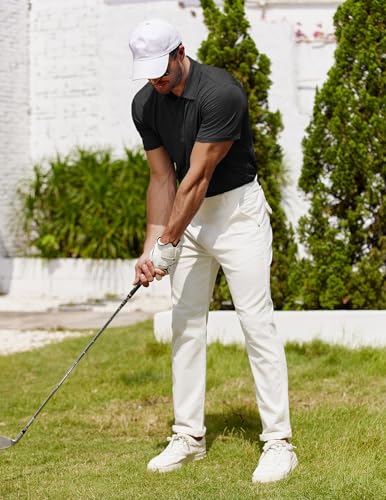 Image of COOFANDY Men's Polo Shirt Golf Quick Dry Performance Short Sleeve Moisture Wicking Athletic Polo Collared Tennis T-Shirt
