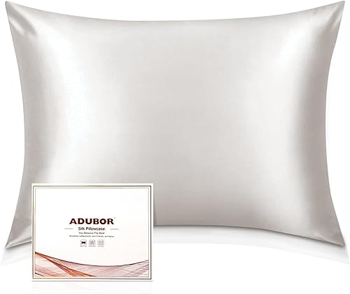 Adubor - Funda de almohada de seda de 22 momme, para el pelo y la piel, fundas 100% seda de morera natural