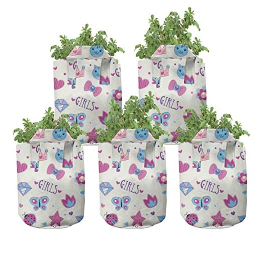 Ambesonne Feminine Grow Bags 5-Pack