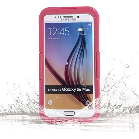 vcloo Galaxy S6 Edge Plus Waterproof Case, IP68 Galaxy S6 Edge Plus Waterproof Case, Dust Proof, Snow Proof, Shock Proof Case, Heavy Duty Protective Underwater Case for Galaxy S6 Edge Plus Pink Cover
