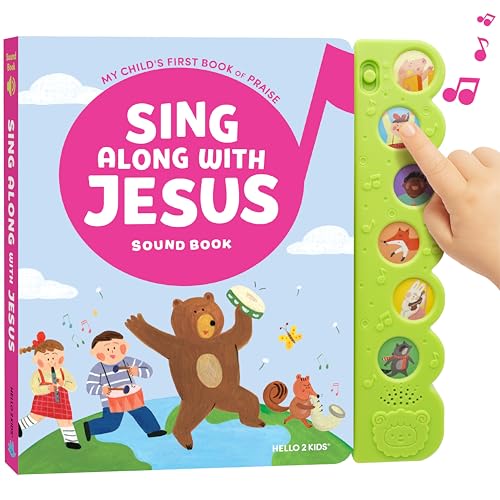 Image of Sing Along with Jesus Christian Sound Books for Kids - 6 Bible Songs - Christmas, Baptism, Christening, Dedication Gifts for Boys and Girls - Religious Toys, Music Books for Toddlers 1-3