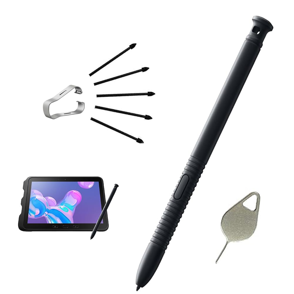 Anwendbar für Galaxy Tab Active 3 Stylus Pen T570 T575 T577 Pen Ersatz Galaxy Tab Active 4 Pro T630 T638 T636 Pen Galaxy Tab Active3 Pen Active5 Pro Stylus Pen mit Spitzen (schwarz)