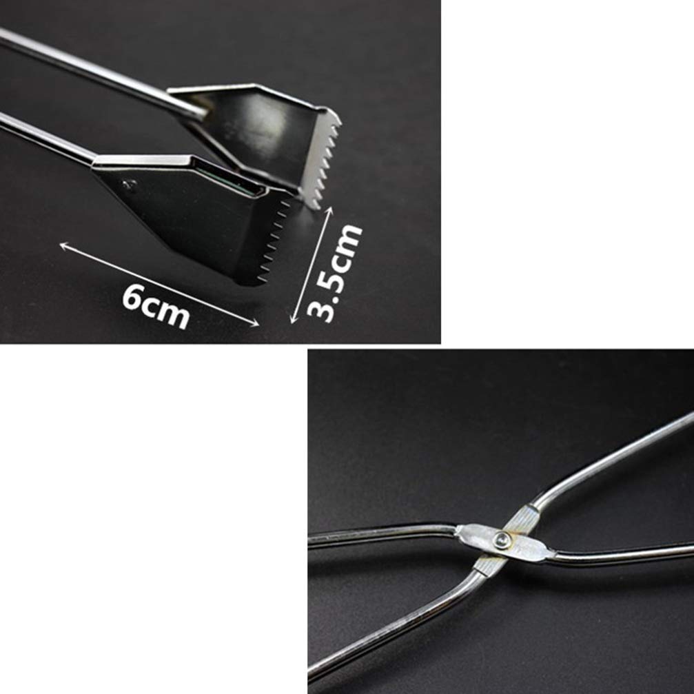 Cabilock Strumento di Raccolta della Spazzatura in Acciaio Inossidabile Pinza per Rifiuti Lunga Pinza a Forma di Forbice Accessori per Barbecue Gadget Esterno (60 Cm)