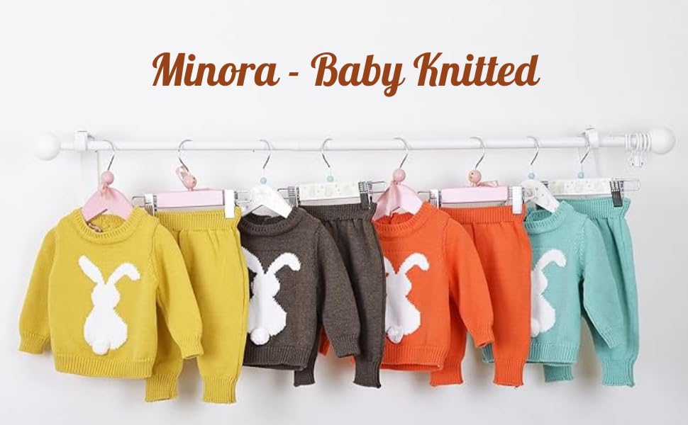 Ensemble de vêtements d'hiver tricotés bébé pull pantalon - 3