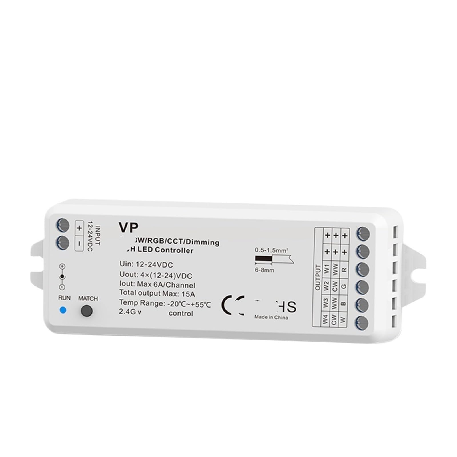 Controlador tira de luz LED PWM 2.4G 4 en 1 con salida potente de 15A 3