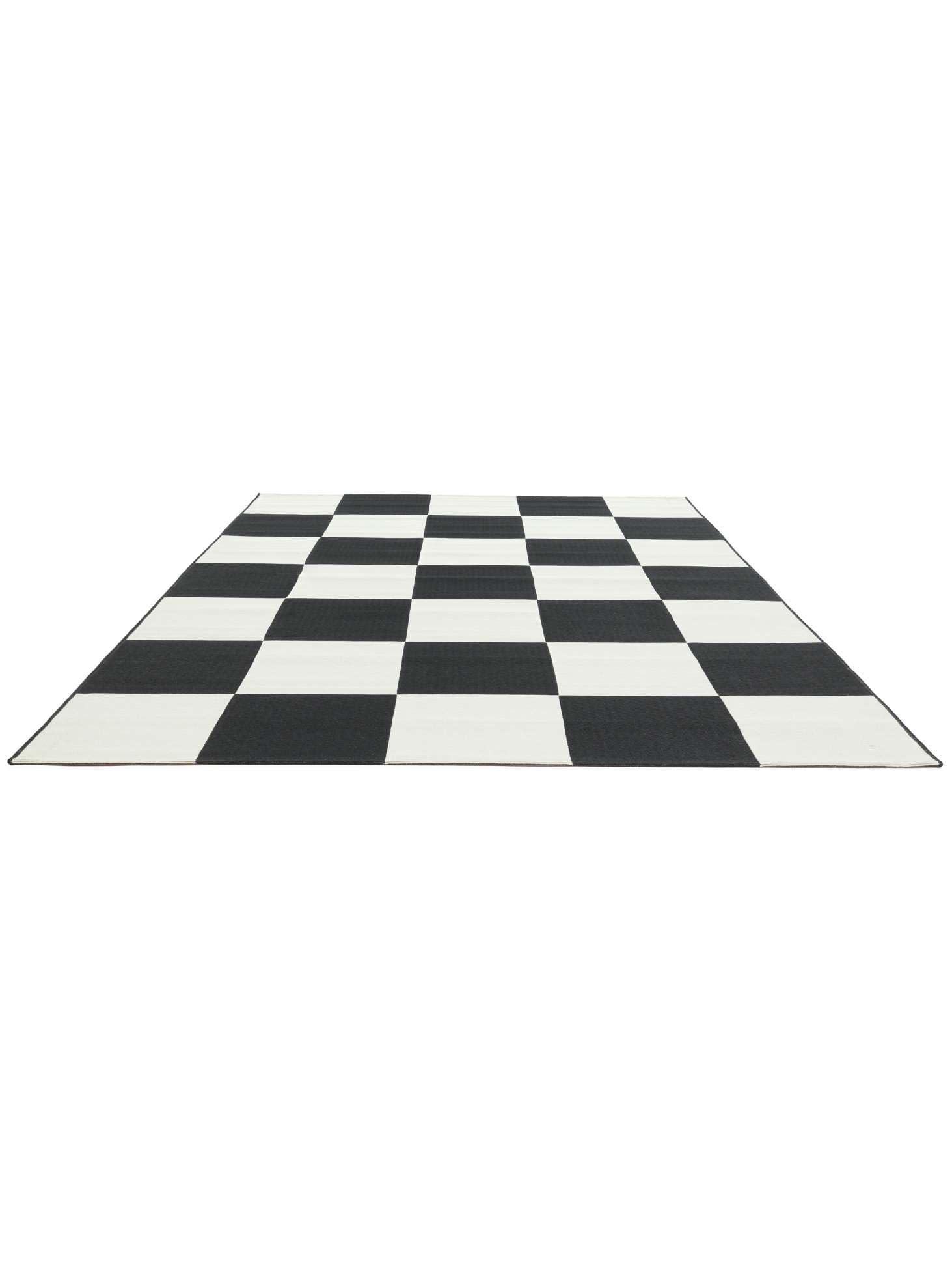 RugVista Boxie, Dywan wewnętrzny i zewnętrzny, Nowoczesne W kratkę, 160 x 230 cm, Prostokąt, Niski, Patio, Prać wyłącznie ręcznie, Odporne na promieniowanie UV, White/Czarny
