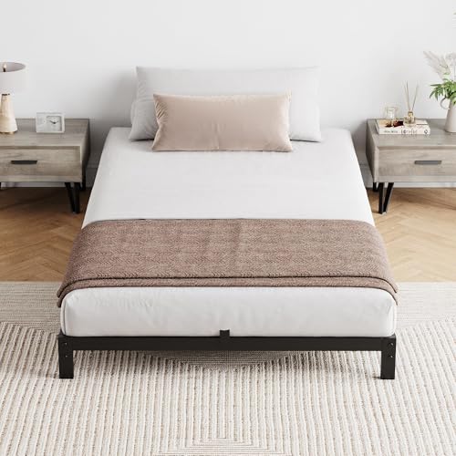 Image of GarveeLife 6 in Twin Heavy Duty Metal Bed Frame with Under-Bed Storage, Noise-Free Mattress Foundation, No Box Spring Needed, Easy Assembly, Strong Weight Capacity