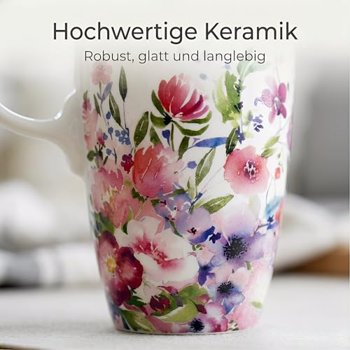 Topadorn Watercolor Flower Travel Mug