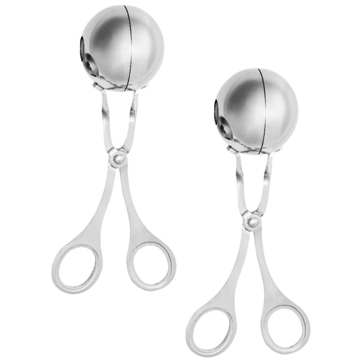 ASAKKURA 2pcs Stainless Steel Meatball Maker Tool Ergonomic Meatball Baller for Convenient Cooking for Easy Use Kitchen