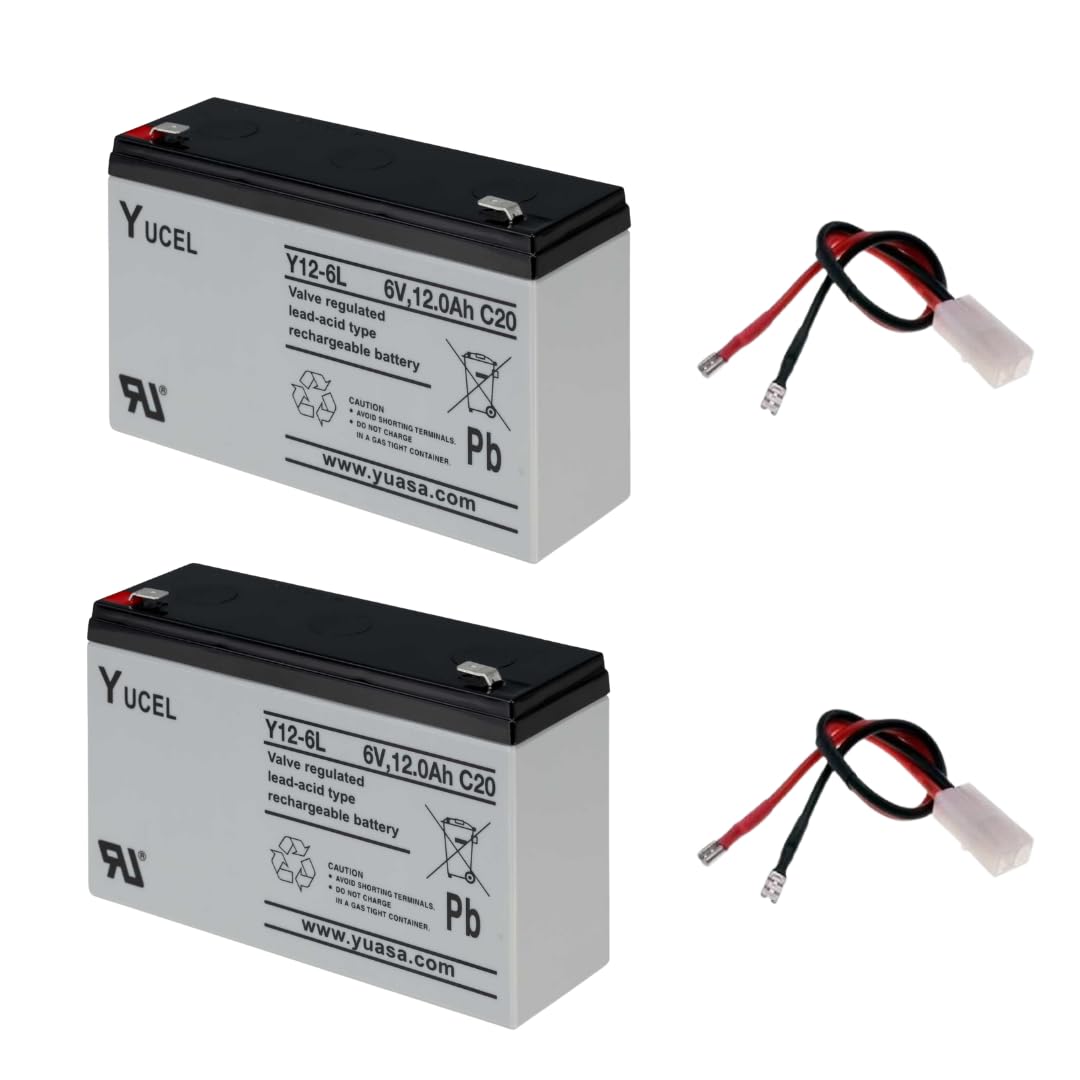 2 X 6V 12AMP-YUCEL- HEAVY DUTY BAIT BOAT BATTERIES AND LEADS for MICROCAT/TECHNICAT