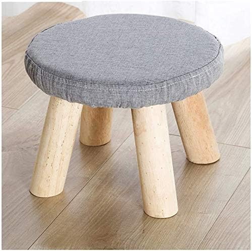 Repose-pieds ottoman en bois massif, petit tabouret robuste pour canapé et salon