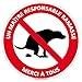 Panneau Déjection Canine Interdite, Un Maître Responsable Ramasse - Déjection canine, crottes de chien - Panneau de sécurité rigide et rond - Diamètre 170 mm - Plastique PVC de 1 mm