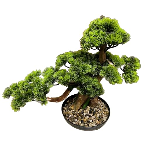 künstliche Pflanzen,Simulation Willkommenskiefer Bonsai Grün Pflanze,Zeder immergrüner Baum künstlicher Bonsai-Baum in Keramiktopf für Büro oder Heimdekoration