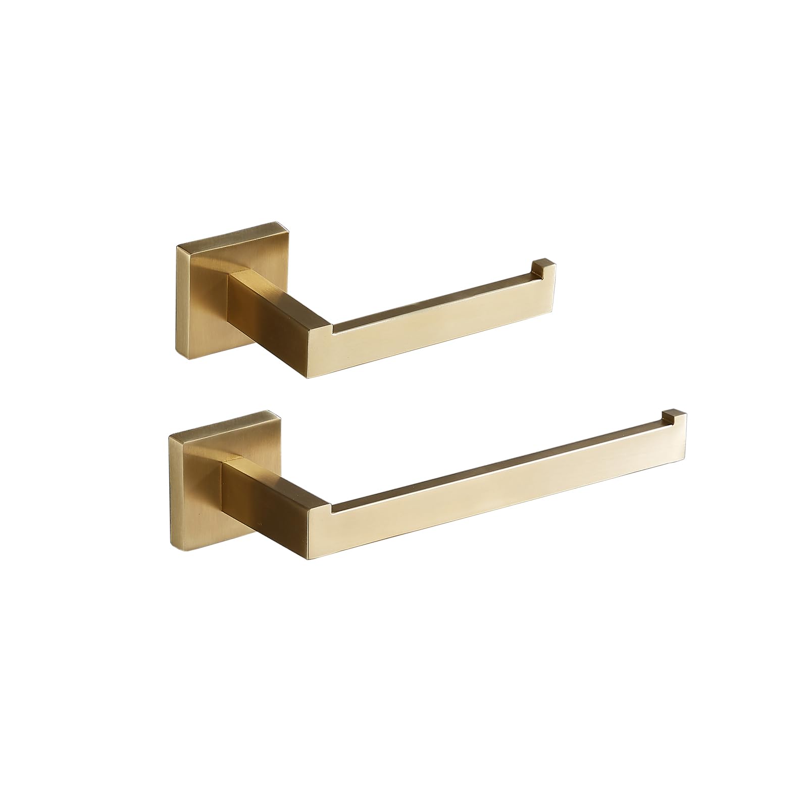 2-Pieces Brushed Gold Toilet Roll Holder Wall Mounted, 304 Stainless Steel Towel Rack and Toilet Paper Holder for Bathroom & Kitchen, Bathroom Hardware Set YIGUANXIN