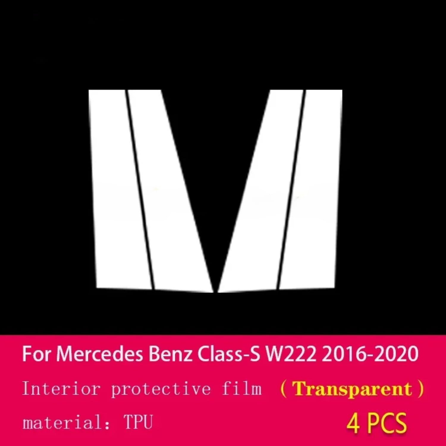 Pellicola protettiva in PPF per carrozzeria auto, in PPF, trasparente, per Mercedes Benz Classe S W222 16-2020 (trasparente)