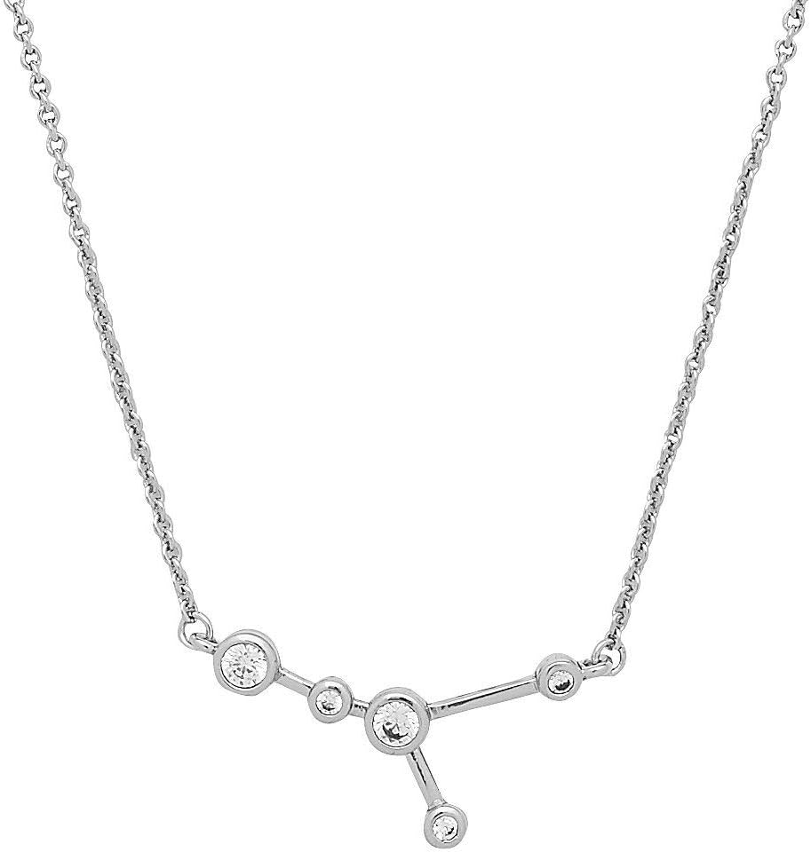 Sterling Forever Women’s Zodiac Necklace - ‘When Stars Align' Constellation Necklace, Silver Plated (Cancer (Jun 21 - Jul 22) With Premium Gift Carding)