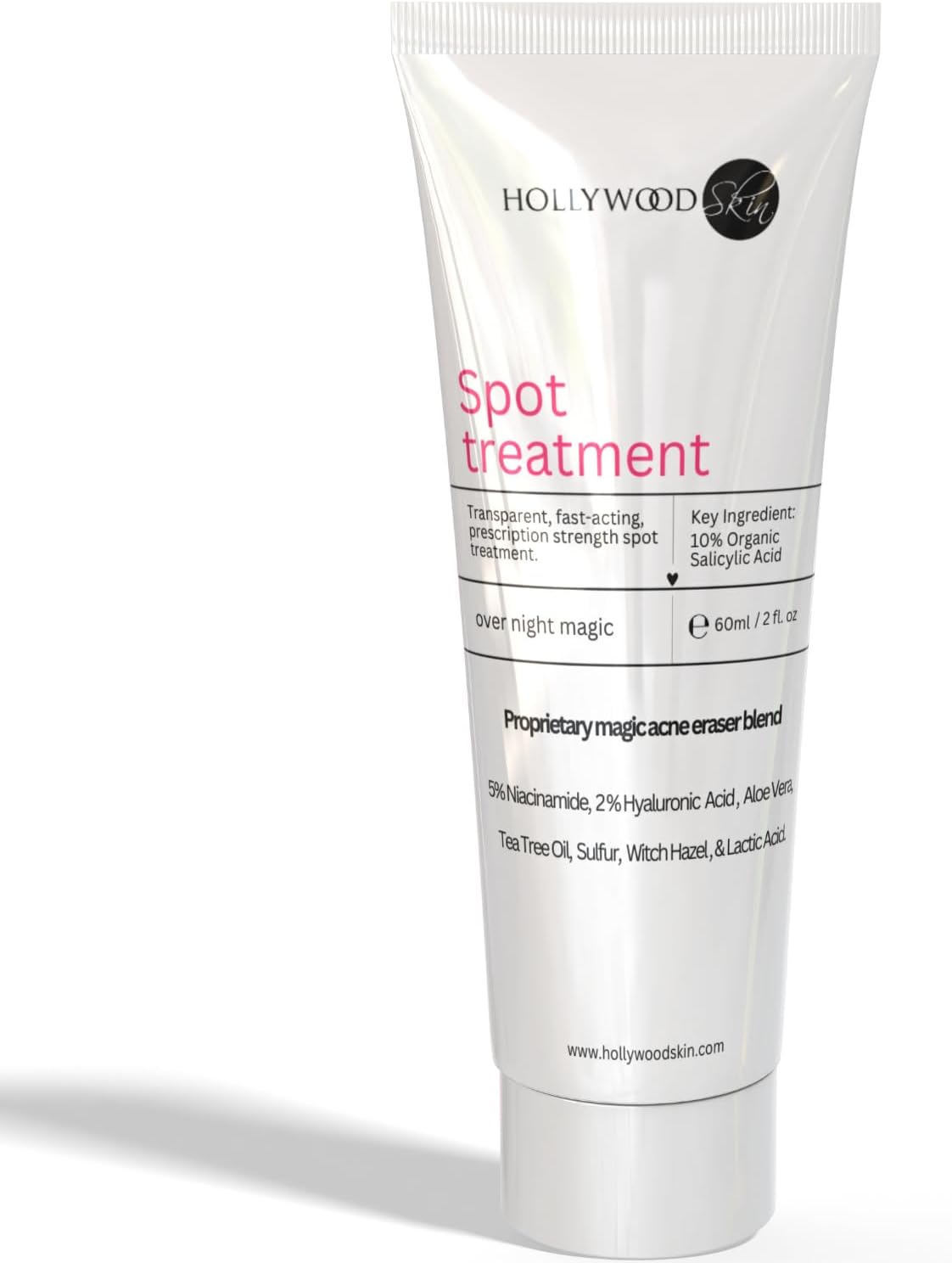 4X Strength Acne Spot Treatment | 10% Organic Salicylic Acid, 2% Niacinamide, 5% Hyaluronic Acid | Blemish Control for Acne, Blackheads, Pimples & Oily Skin | 60ml