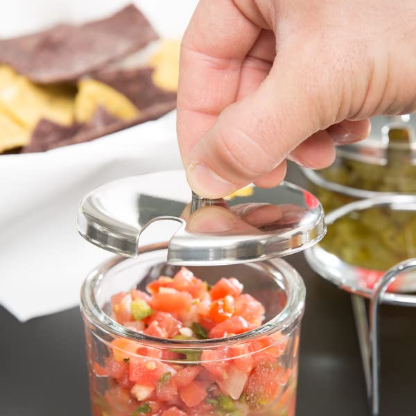 TrueCraftware- 7 oz Condiment Jar Glass Body with Stainless Steel Lid- Spice Jar Condiment Container Seasoning Organizer Glass Condiment Container for Spice Salt Sugar Restaurants =