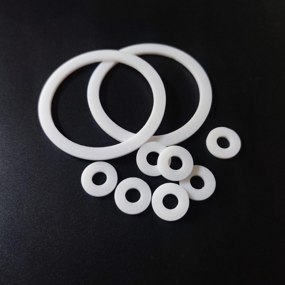 podkładka PTFE, 10 szt. Płaskich podkładek uszczelki, asortyment podkładek odbojników PTFE, grubość 1 mm(8x10x1mm)