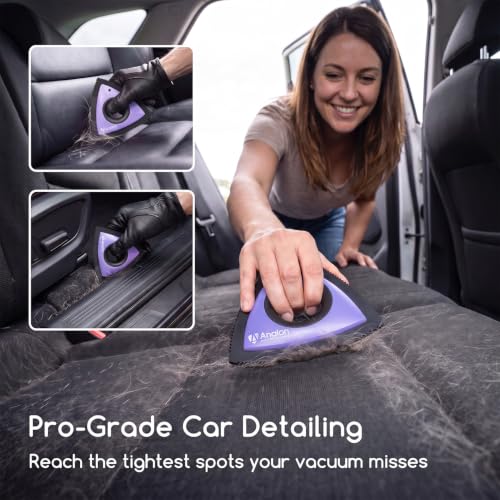 Image of Analan Mini Pet Hair Remover for Car Detailing Dog Hair Tool Brush(Purple)