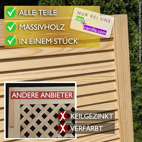 ben+camilla.com Gittertür 99,3 x 59,4 cm | Hochwertige Kiefer Massivholztüren - unbehandelt für Schrank- & Möbelbau oder Heizungsverkleidung