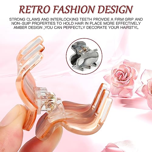 Tortoiseshell Cellulose Acetate Hair Clip Pack of 6 for Women & Girls - Non-Slip Claw Clips for Medium & Thin Hair - Image 3