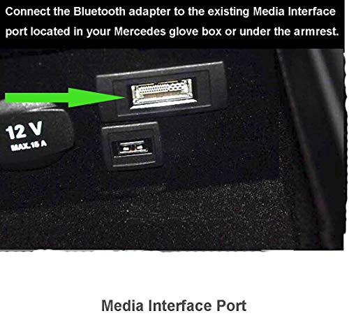 Moker Bluetooth Car Kit for Mercedes-Benz, Media Interface Music AUX Bluetooth Wireless Adapter Compatible with iPhone iPod Android Smartphones,Fits Mercedes with Media Interface - Rectangular Socket