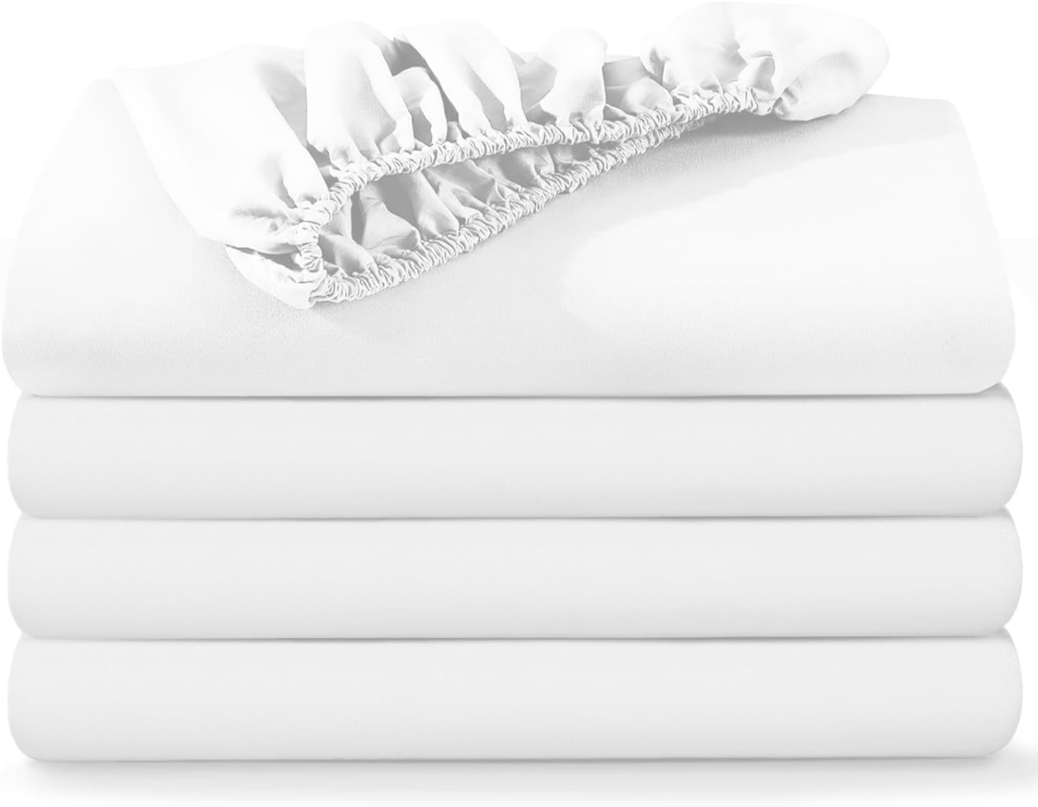 BedLooms Small Double Fitted Sheet 4 Pack โ White (120x190cm) up to 25cm
