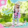 SULIFEEL Rainbow Unicorn 4 Size Adjustable Light up Roller Skates for Girls Boys for Kids #5