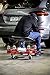 Adam's Polishes Pro Rolling Stool, Car Detailing Stool Chair, Shop Stool with Wheels, Garage Organizer, Tool Organizer Tray, Adjustable Height for Car Cleaning Buffer Polisher Ceramic Coating Car Wax