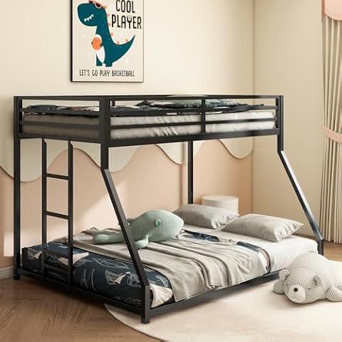 Neylory Metal Bunk Bed Twin Over Full Cover