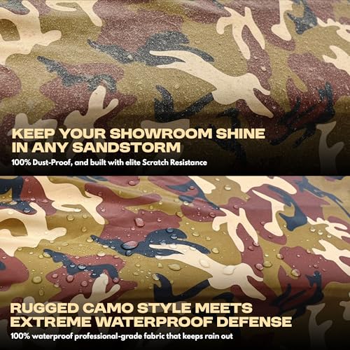 Image of Waterproof Car Cover for Renault Triber | Dustproof, UV & Scratch Resistant Soft Cotton Lining | Triple Stitched, Mirror Pockets & Elastic Hem | Jungle