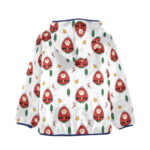 Santa Claus Strawberry Girls Fleece Jacket Girls Fall Jacket Girls Zip Up Hoodie Girls Sherpa Jacket 2-10T2