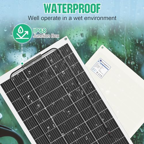 4. Bild von ECO-WORTHY 130W 12V Solarpanel Flexibel Monokristallines Solarpanel, Solarmodul mit Ladekabel für Wohnmobil Auto Boot 12V Batterien