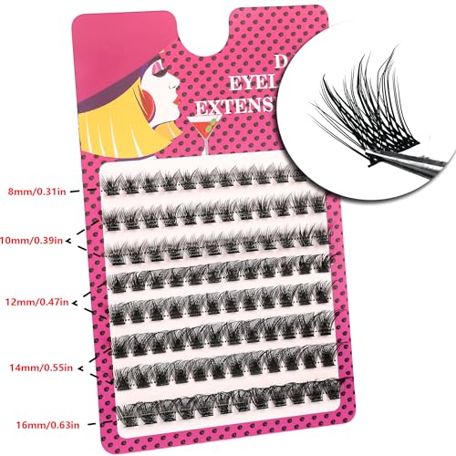 Himirell Extensions False Eyelashes Easy DIY Cluster Lashes Individuals Wispy Natural D Curl Fluffy Volume Wide Band Cluster Fake Eye Lash - Image 2