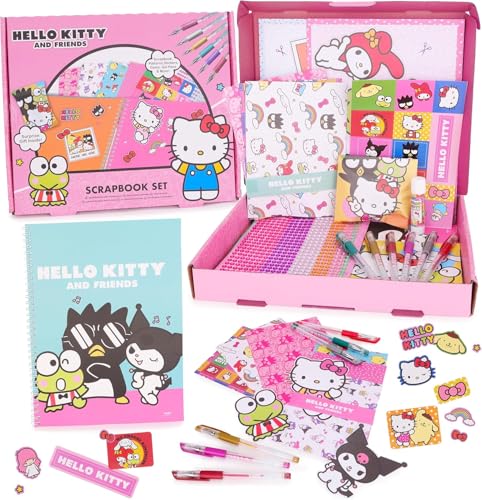Toyland® Kit de scrapbooking Hello Kitty - 520 pièces, comprenant un cadeau surprise - Scrapbooking à faire soi-même pour les enfants dès 3 ans