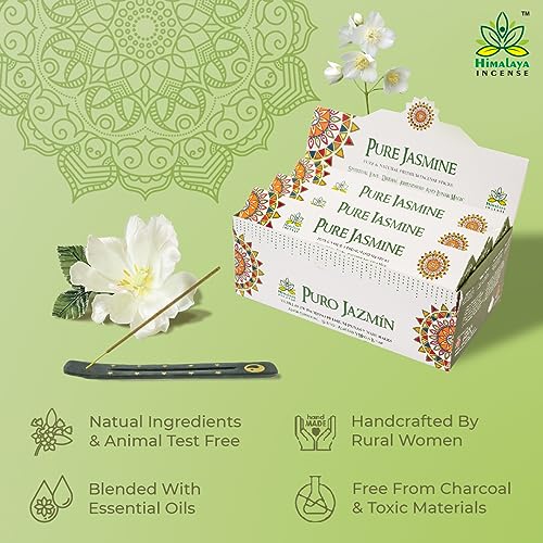 Image of Himalaya Premium Incense Sticks for Everyday Use | Aroma Fragrance Sticks|Pooja Room Items for Home & Prayers | Freshness Positive Energy (Jasmine) (Pack of 12, Each of 15 GM)