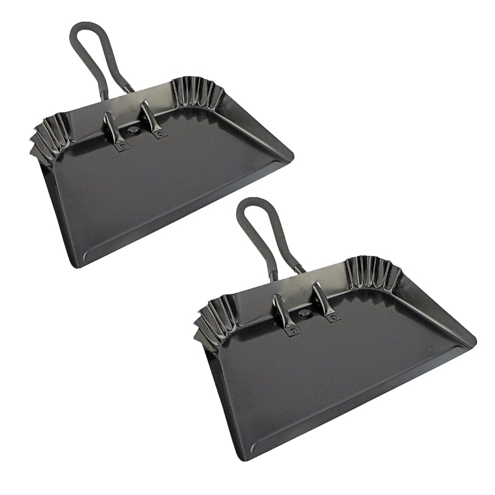Edward Tools Extra große industrielle Metall-Kehrschaufel 43,2 cm – robuster pulverbeschichteter Stahl splittert nicht und verbiegt sich ideal für Reinigungsarbeiten Gummigriff Komfort/Aufhängen (2)