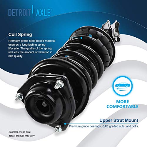 Image of Detriot Axle - 8pc Front Strut Kits for 2000-2005 Hyundai Accent Complete Front Strut w /Coil Spring Assembly + Sway Bar Links + Lower Ball Joint + Outer Tie Rod End 2001 2002 2003 2004 Replacement