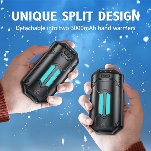 OUTJUT Hand Warmer Rechargeable 2-Pack, 6000mAh Electric Hand Warmer, 3 Heat Settings, Up to 20Hrs, Ultra Thin Portable Pocket Hand Warmer for Outdoor Sports, Winter for Men Women Reno Patients - Image 3