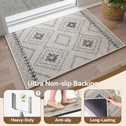 Image of YDKGL Indoor Door Mat 20 inchx31 inch,Beige Door Mats Indoor Entrance Dirt Resistant & Absorbent, Non-Slip Rubber Backing Front Door Mats,Washable Low-Profile Doormat for Entryway, Inside Home Entrance