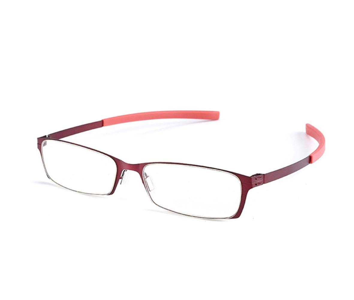 Federscharnier Anti-Blau Lesebrille,Mode Männer Und Frauen Ultraleichte Alte Brille Vollbild/rot / +1.0