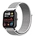 Produktbild NiceMonday Kompatibel mit 20mm Amazfit GTS Uhrenarmband Loop Back Nylon Canvas Uhrenarmband Buntes Armband Ersatz & Verstellbares Ersatzband - Grau