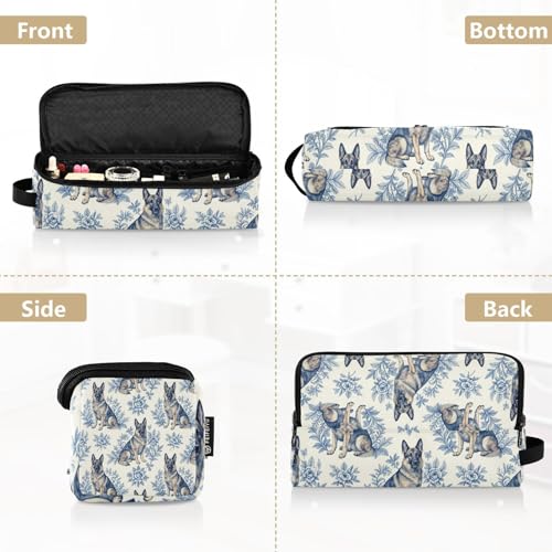 Bolsa de Viaje para Herramientas Calientes para el Cabello con Tapete Removible Resistente al Calor, Estuche Doble Capa para Planchas y Accesorios, Azul Pastor Alemán para Mujeres miniatura 5