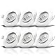B.K.Licht - 6er Set LED Einbaustrahler 230V schwenkbar, warmweiße Lichtfarbe, Lochmass 68mm, flach, LED Spot, Deckenspots, Spots, Einbauleuchten, Einbauspots, Deckenstrahler, 90x24 mm, Weiß