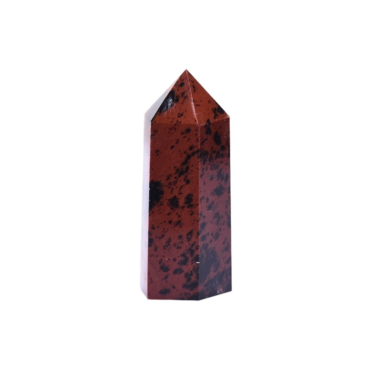 HAOYUNS Beautiful Natural Red Obsidian Hexagonal Column Crystal Point Home Decor Gift Decoration