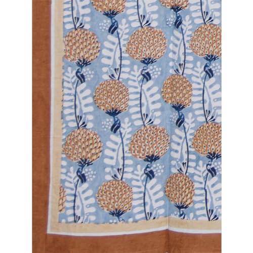 Image of Toolika Premium Hand Block Printed Bedsheet | Bed Sheet Flatsheet | Pure Cotton | Double Bed King Size 108 inchx108 inch | 300 TC Bedsheets | Includes 2 Pillow Covers | Flower Spread