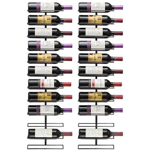 Sorbus Wall Mounted Wine Rack, Metal Bottle Rack (12 Bottle, 2 Pack) - image 1